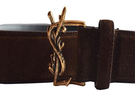 ysl brown suede belt